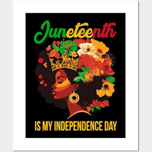 Juneteenth Black Queen Afro Women African American Graphic Posters and Art